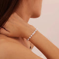 Handmade Retro Freshwater Pearl Bracelet for Women Vintage Style Adjustable Stainless Steel Chain Link Hot Sale Fashion Jewelry