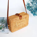 Handmade Eco-Friendly Durable Rattan Crossbody Clutch with Cotton Lining Zipper Closure Latest Design for Summer Beach Day Out