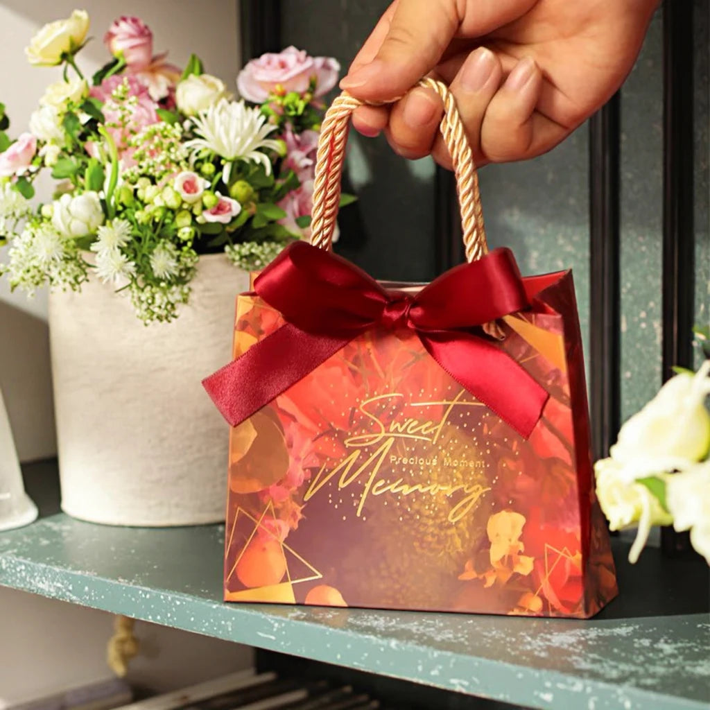 Price Cardboard Ribbon Handle Boutique Luxury Custom Gift Paper Bags Wedding Boutique Small Gift Paper Bag