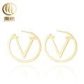 Top Standard Wholesale High Cost-Effective in Stock Big Earrings Hoops Letter