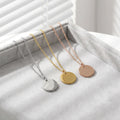 Women Stainless Steel Gold Plated Jewelry Blank Round Disc Pendant Custom Name Necklace