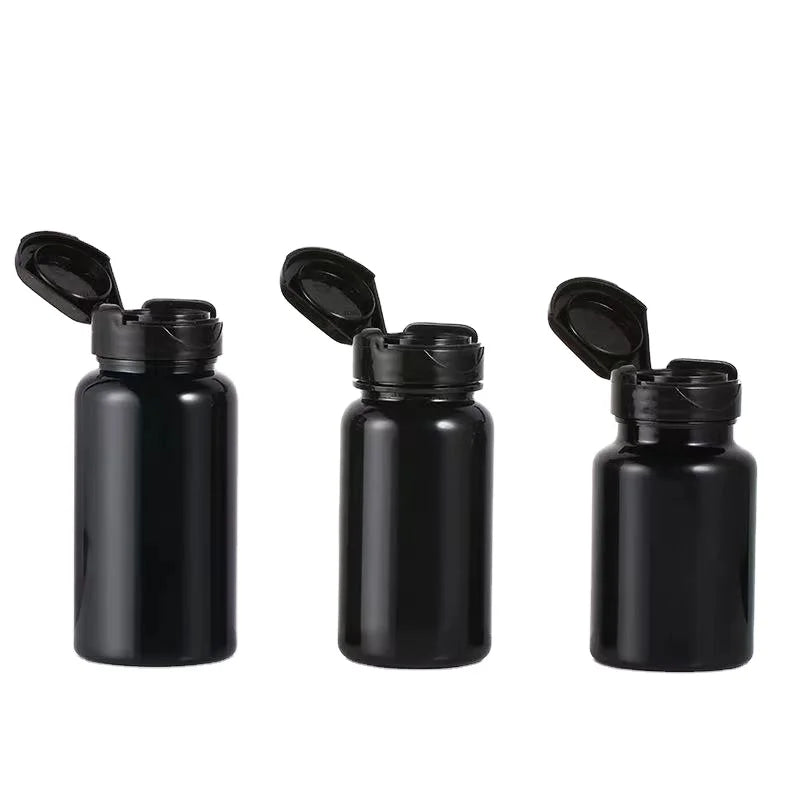 Direct Factory Round Empty Biodegradable Black Bottle with Crown Cap Bottle for Capsule
