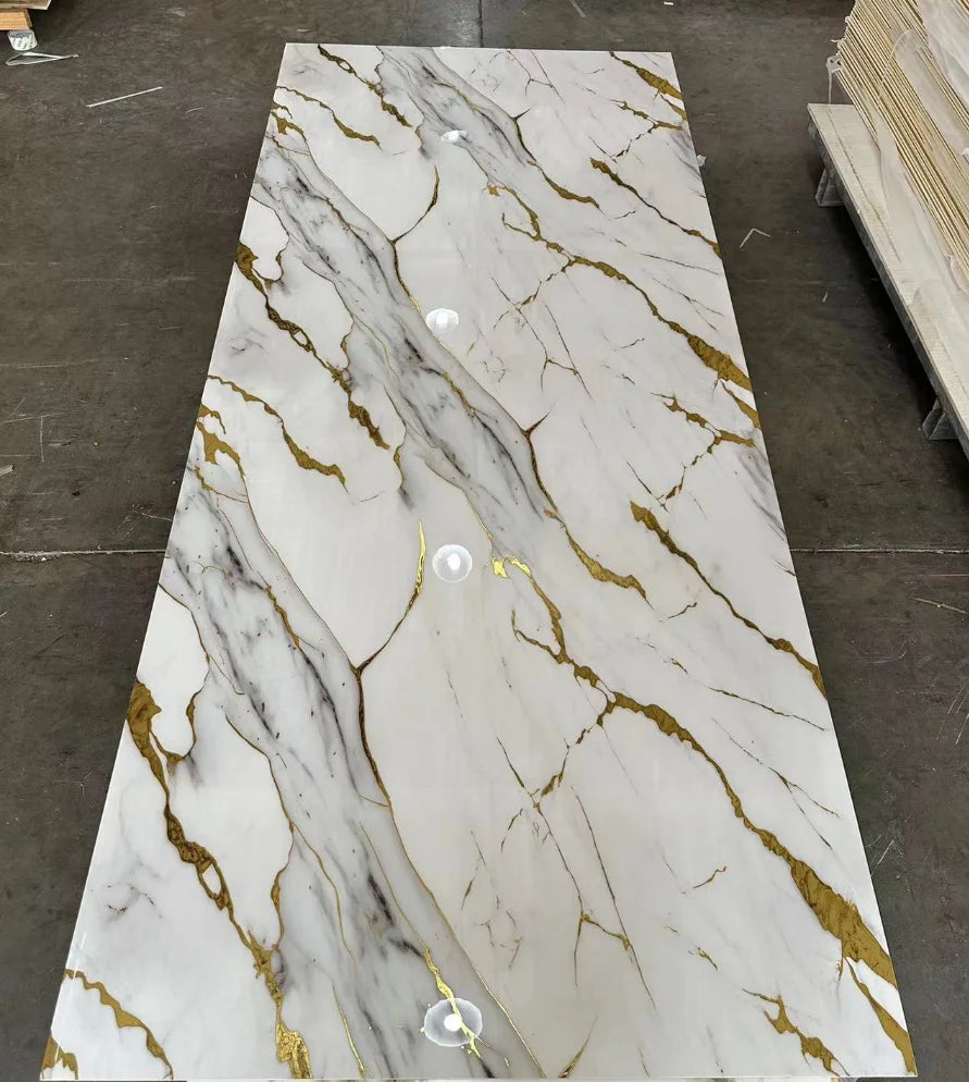 2025 New Product Wall Cladding 3D Pink Marble Wall Panel Bamboo Charcoal Board for Wall Decoration