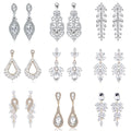 Hot-Selling Korean Cheap Price Earrings Gem Rhinestone Crystal Flower Alloy Stud Clip Earring for Women Girl