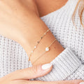 Dropshipping Dainty Girls 14K Gold Bracelet Set Snake  Chain Cuban Link Bracelet Set Stainless Steel