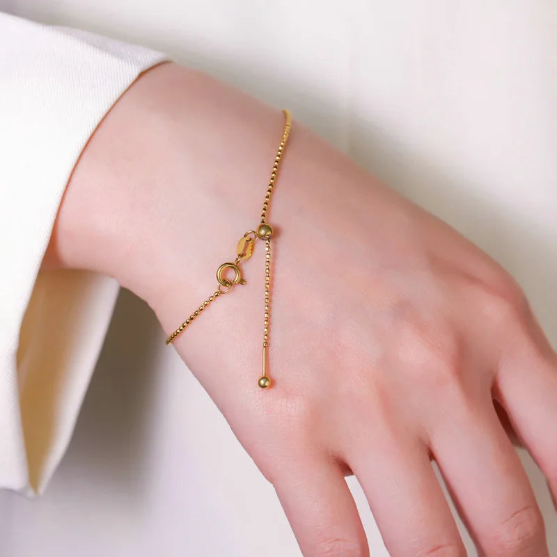 Stainless Steel Universal Bracelet DIY Handmade Jewelry Hand Plated 18k Bag Gold Adjustable Light Luxury High Sense Bracelet