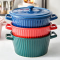 Japanese-style Eco-Friendly Customized Ceramic Soup Pot Lid Double-ear Instant Noodle Bowl Creative Nordic Tableware Large Ramen