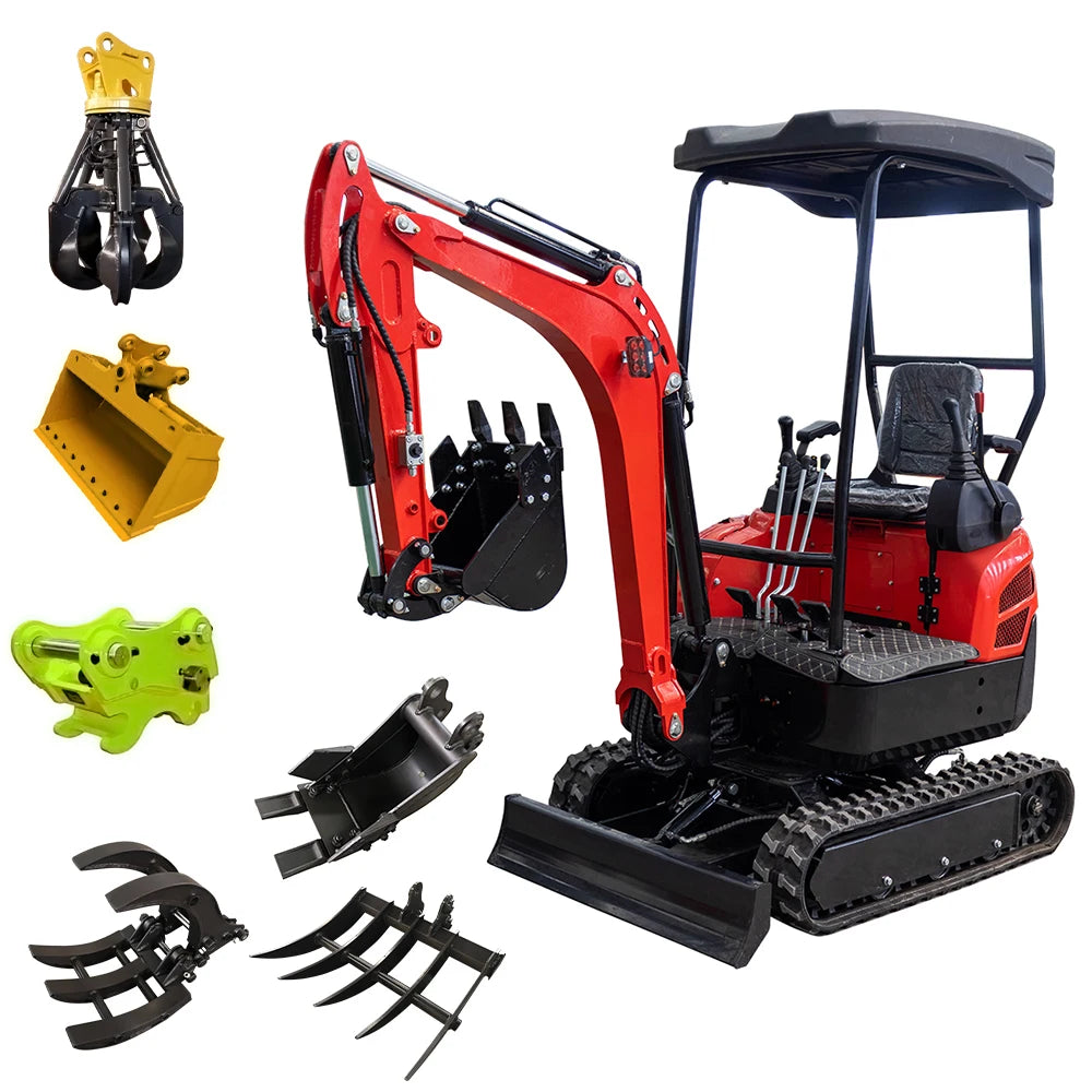 Cheap Price Small Hydraulic 1 Ton Closed Cabin Mini Excavator for Sale