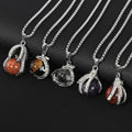 HOVANCI China Wholesale Healing Crystal Stone Holder Necklace Healing Natural Stone Gemstone Jewelry Necklace