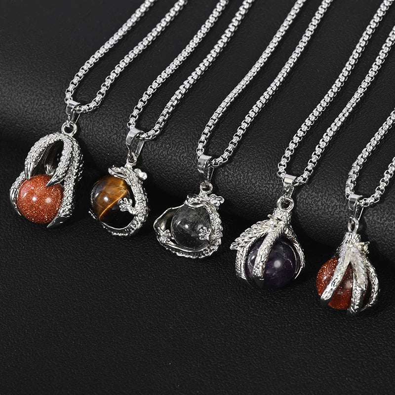 HOVANCI China Wholesale Healing Crystal Stone Holder Necklace Healing Natural Stone Gemstone Jewelry Necklace