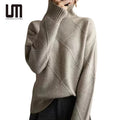 Liu Ming 2025 Trending Product Fashion Women Autumn Winter Turtleneck Thick Warm Knitted Pullovers Casual Loose Basic Sweaters