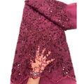 Sequin Embroidery Designs Net Polyester Lace Fabric Sustainable for Shoes Bags Wedding Dresses Minimum Order 5 Yards