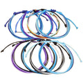 Custom Logo Charm Wax Rope Bracelet Waterproof Personalised Colourful String Adjustable Thread Handmade Braided Bracelet