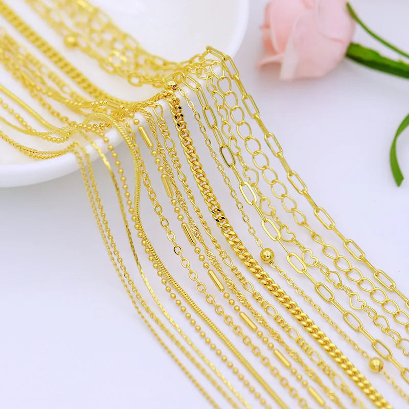 DEE.LUN DIY Jewelry Chain 18K Gold Plated Brass Irregular Shape Necklace Bracelet & Earrings Chain for Jewelry Making