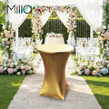 Gold Premium Metallic Spandex Highboy Cocktail Table Cover for Wedding Ceremonies Hotel Coffee Indoor Outdoor