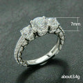 Japanese and Korean Three-dimensional Brass Zircon Engagement Rings Classic Style Platinum Plated Factory Direct Sales
