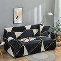Geometric Printed 3-Seater Anti-Wrinkle Sofa Slipcover Waterproof Polyester Furniture Protective Cover for Pets