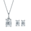 New & Original Attractive S925 Sterling Silver Solid Moissanite Necklace Earring Stud for Women Girl Accessories Jewelry