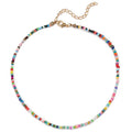 European and American New Style Bohemian Beach Ethnic Style Colored Small Daisy Fashion Color Glass Seed Bead Necklace