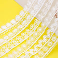 Pure White Trimmings Milk Silk Flower Lace Trims Sewing Costume French Lace Trimming