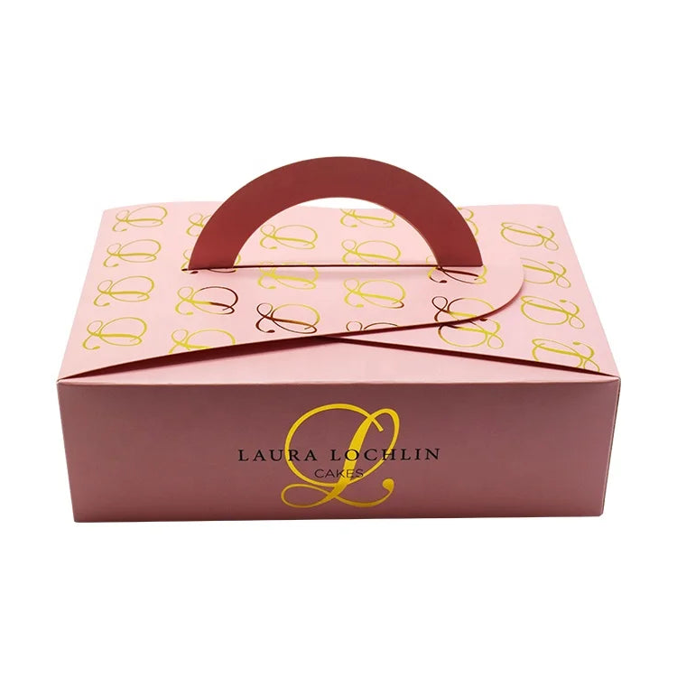 Custom logo Mini Roll Cake Box Two Tier pink 4 6 8 10 Inch Wedding Cake Boxes