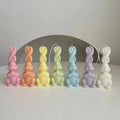 YS Long-eared Bunny Candle Silicone Mould Creative Twist Rabbit Ears Aroma Soap Plaster Molds Chocolate Cake Decor Silicone Mold