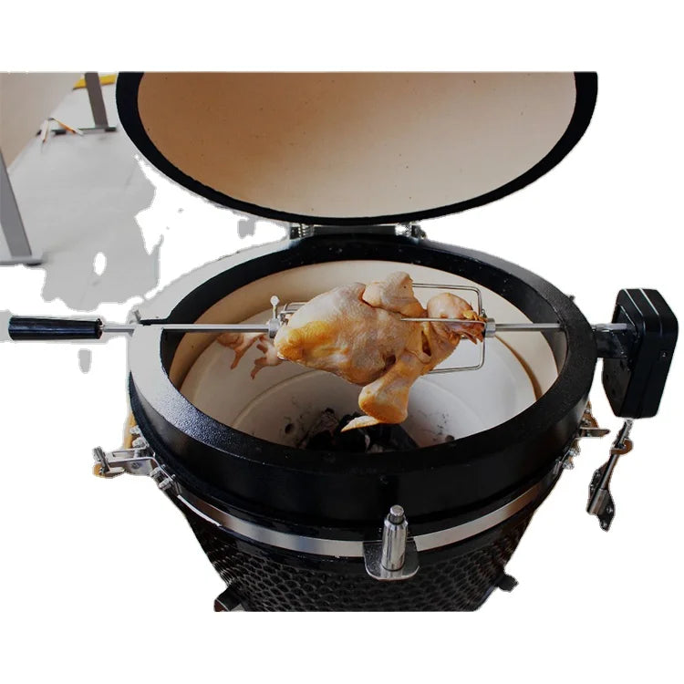 Kamado Grill Ceramic   Grill Rotisserie Kit  Black Universal  Rotisserie Kit Rotisserie Motor Kit