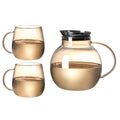 High Borosilicate Glass Pitcher Foodsafe Plastic/Glass Lid 1700ml/430ml Eco-Friendly Dishwasher Safe Minimalist Glass Handle