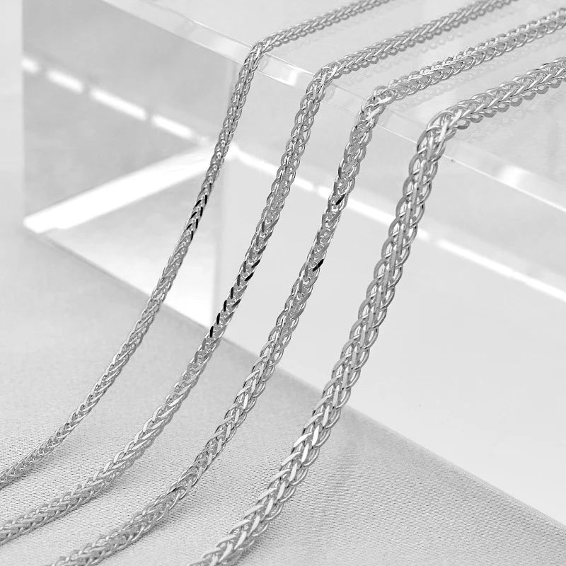Chopin Chain Solid 925 Sterling Silver Chain Necklace Fine Jewelry for Men and Women with Pendant Accessory