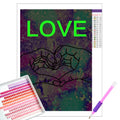 Ever Moment Luminous Diamond Painting Square Resin Drill  Colorful Picture Love Artwork N008