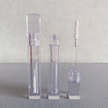 LZ Pack Stock 100pcs Full Clear 5ML Square Unique Mascara Tube Custom Private Label Eyelash Serum Empty Bottle With Brush
