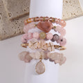 Custom Boho Women Jewelry 5pcs Gemstone Crystal Glass Acrylic Bracelet Irregular Stone Bangle Drop Stone Stack Bracelet Set