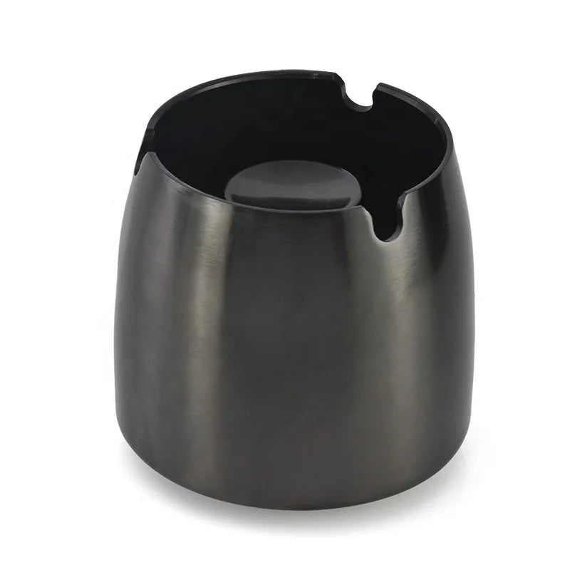 Best Selling Modern Smokeless Black Stainless Steel Ashtray with Easy Clean Stand for Home Office Use S/M/L Sizes
