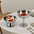 Stainless Steel Ice Cream Bowl Reusable Salad Cup Dessert Bowl Metal Pudding Cup Snack Fruit Candy Container Suitable for DIY