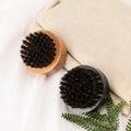 Factory Wholesale OEM Beech Wood Boar Bristle Beard Brush Round Shape Black or Wood Color Portable Brush for Men's Mustache
