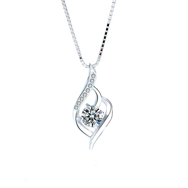 Wholesale S925 Sterling Silver Luxury Diamond Zircon Necklace Jewelry Silver Pendant Necklace