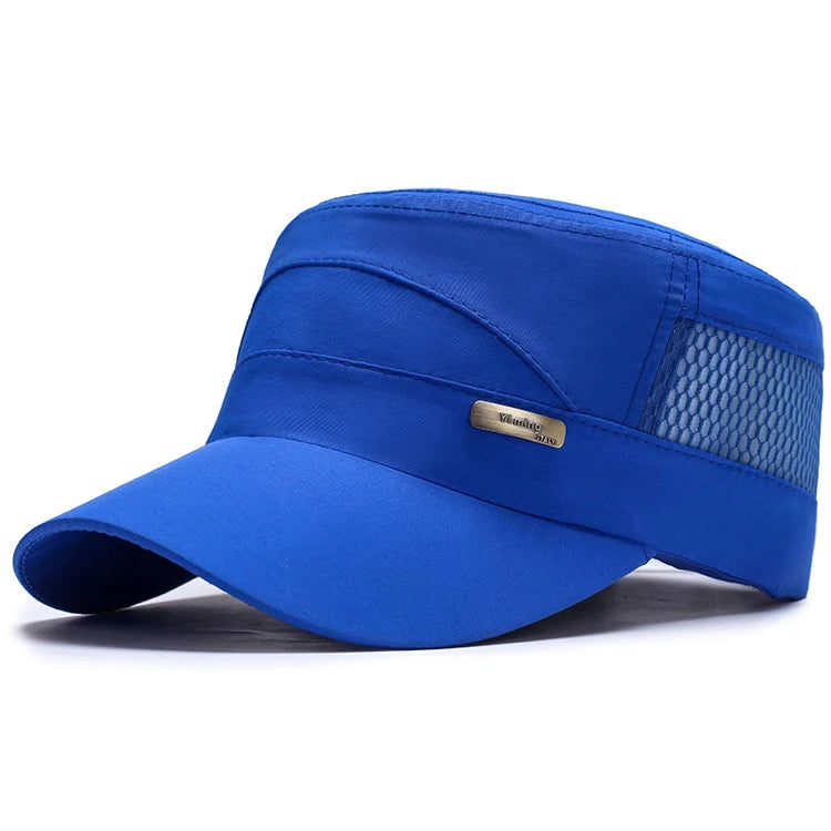 MIO Quick Drying Baseball Cap Wholesale Men Sports Hat Flat Top Cap With Net Caps Solid Color Curved Brim Baseball Hat