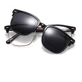 81012 Ready Stock  Frames Glasses with Sunglasses Polarized Magnetic Clip on Sunglasses