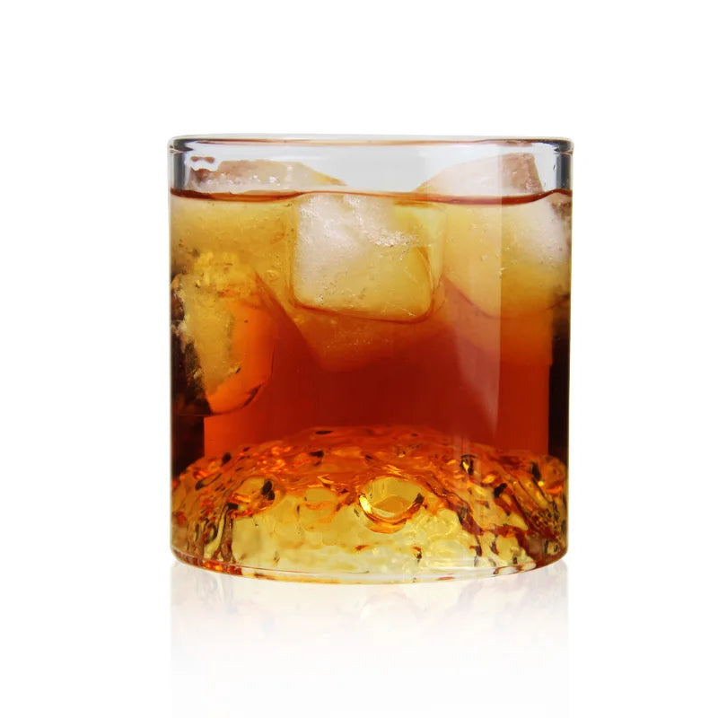 Transparent Moon Design Frozen Drink Glass Whiskey Sipping Cup High Borosilicate Glass Cups 6 oz Whisky Liqueur Glasses