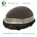 Los Angelos 100% Indian Human Hair Toupee Lace and Poly Men Toupee Top Quality Men Wigs Breathable Mens Hair Systems