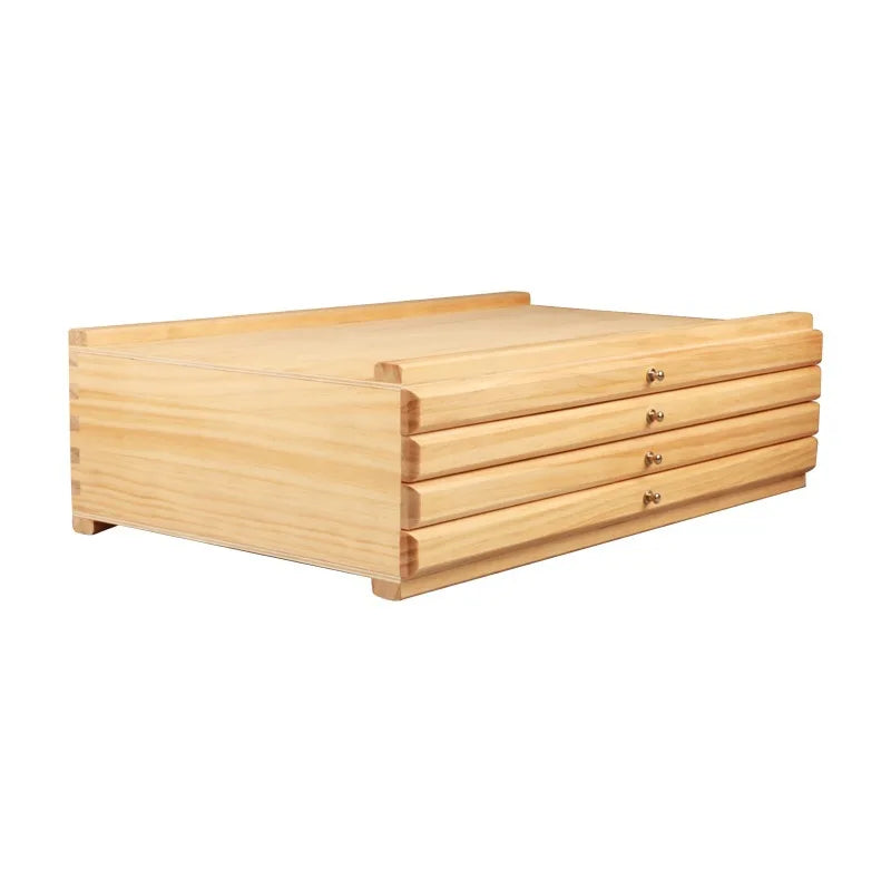 Portable Multi-layer Drawer-Type Paintbrush Storage Box Pine Storage for Outdoor Sketching Painting Easel for Adult Art Students
