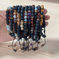 6mm Oil Diffuser Black Lava Agate Natural Tiger Eye Stone Couples Beads Bracelet for Valentine's Day Women Men Braided Bracelet
