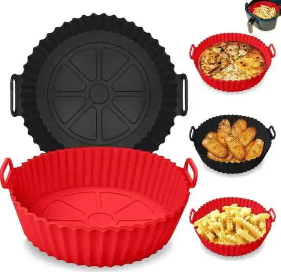 Top Selling Food Safe Reusable Air Fryer Liners Silicone Pot Basket Silicone Air Fryer Liner