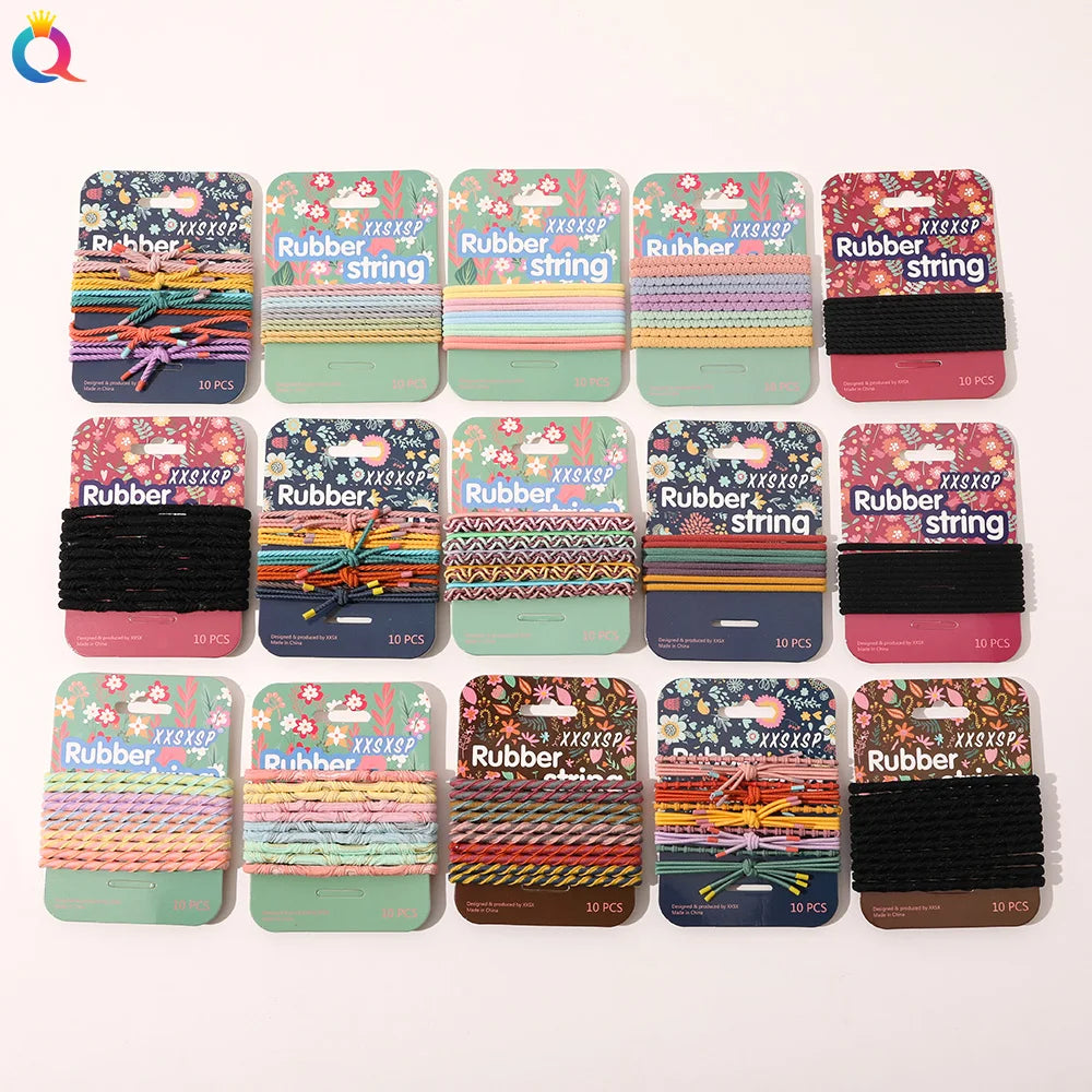 QIYUE Cheap and Wholesale Fashionable Colorful Cloth Women's Hair Scrunchies High Elastic Simple Hair Ties