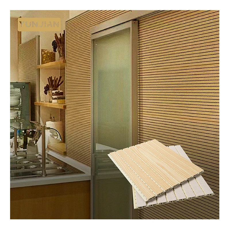 Customized Modern Classic WPC Wood Panel Wall Design Interior Acoustic Insulation Fluted Panels Waterproof High-Frequency