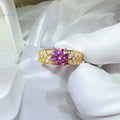 Silver 925 Yellow Gold Original 1 Carat Round Brilliant Cut Pass Diamond Test Pink Moissanite Wedding Ring Women Fine Jewelry