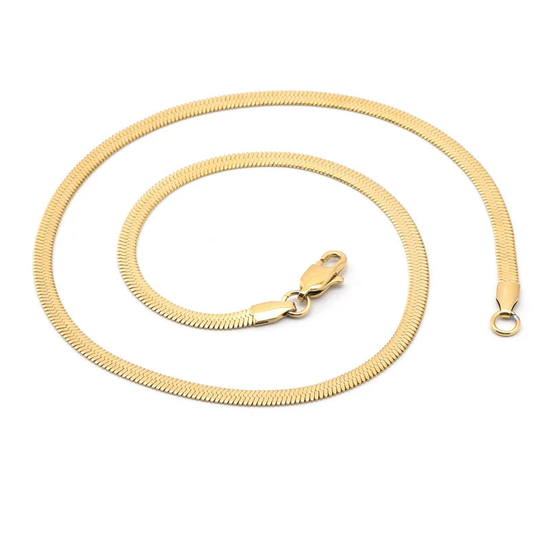 Wholesale Custom Fashion Gold Plated Simple Snake Chain Wholesale Stainless Steel Necklace Jewelry