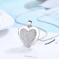 Real Silver 925 Heart Locket Pendant with Custom Picture Box Necklace for Gift