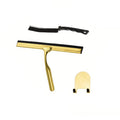 Professional Golden Silicone Shower Squeegee with Stainless Steel Handle for Bathroom Floor Window Cleaning