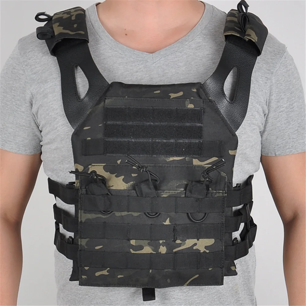 Tactical CS Field Vest Training Security Vest Nylon Adjustable Hunting Outdoor Activity Camo CP Protective Molle Vest MegaBDM